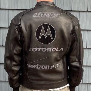 Robby Gordon Black Leather Jacket, Size M